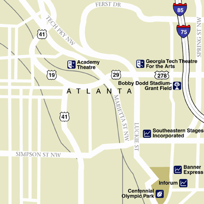 Map of Atlanta Hotel Locations