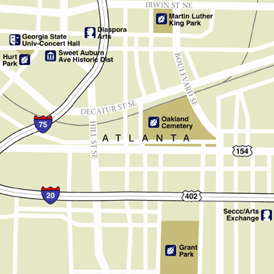 Map of Atlanta Hotel Locations