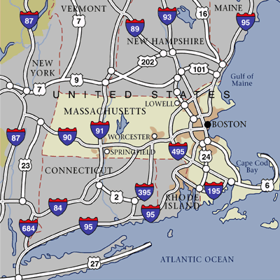 Massachusetts State Map