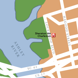 Map of Charleston Hotel Locations