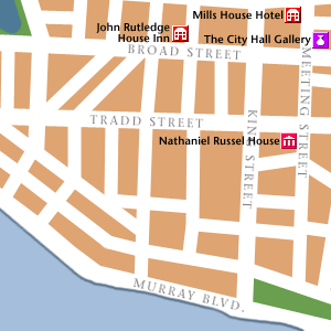Map of Charleston Hotel Locations