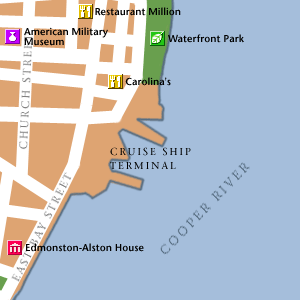 Map of Charleston Hotel Locations