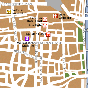 Map of Cologne Hotel Locations
