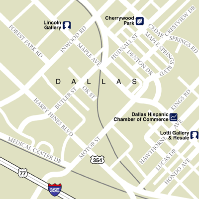 Map of Dallas Hotel Locations