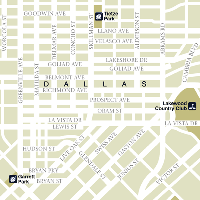 Map of Dallas Hotel Locations