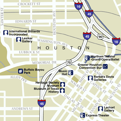 Map of Houston Hotel Locations