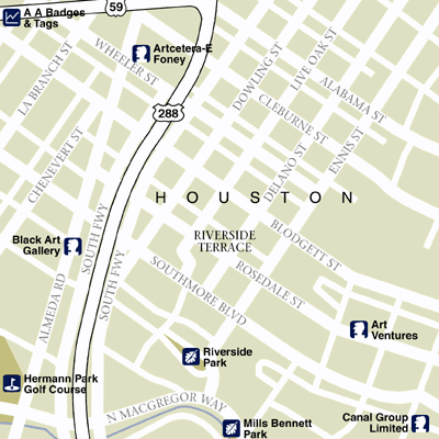 Map of Houston Hotel Locations