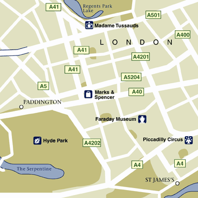 Map of London Hotel Locations