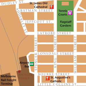 Map of Melbourne Hotel Locations