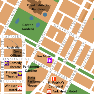 Map of Melbourne Hotel Locations