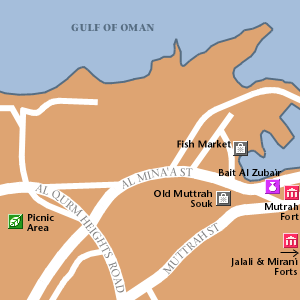 Map of Muscat Hotel Locations