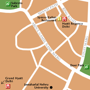 Map of New Delhi Hotel Locations