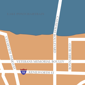 Map of New Orleans Hotel Locations