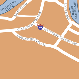 Map of New Orleans Hotel Locations