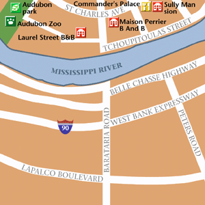 Map of New Orleans Hotel Locations