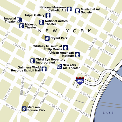 Map of New York Hotel Locations