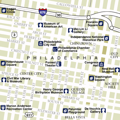 Map of Philadelphia Hotel Locations