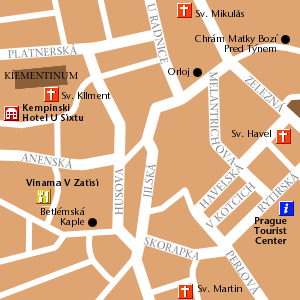 Map of Prague Hotel Locations