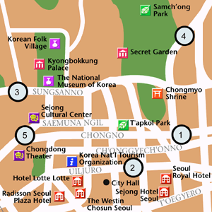 Map of Seoul Hotel Locations