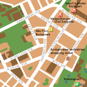 Map of Stuttgart Hotel Locations