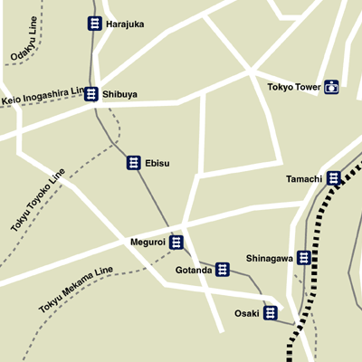 Map of Tokyo Hotel Locations