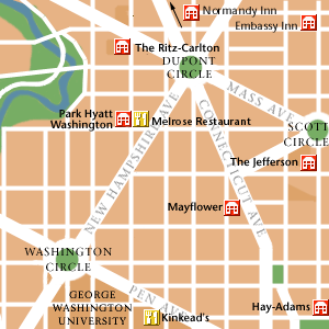 Map of Washington Hotel Locations
